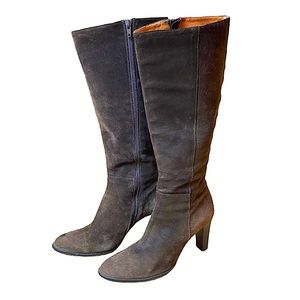 J. Crew Brown Tall Suede Side Zip Heeled Boots - Size 8